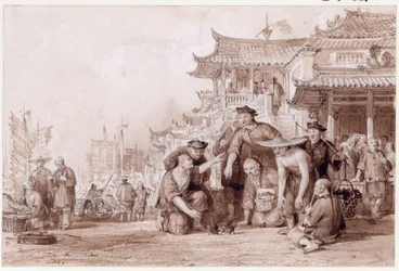 Kantoner Schiffer beim Wachtelkampf, 1843